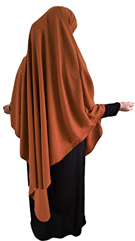 Yaqeen XL-Khimar-Dreieck-Hidschab für Muslime, einteilig, weicher Kreppstoff, Kopftuch, Material, Chadors, Arabien, islamisches Gebetskleid, muslimische Schals, Körperabdeckung, caramel, Einheitsgröße