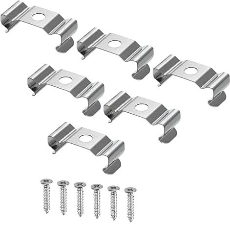 sourcing map T5 Clips Bracket Hanger Fluorescent Tube Light Fixture Holder Clamps with Screws for LED Bulbs Ceiling Lamp, Pack of 10