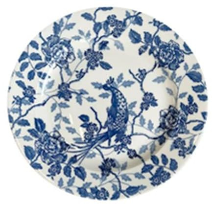 Churchill China Queens KUJAKU Speiseteller, 25 cm, Blau / Weiß