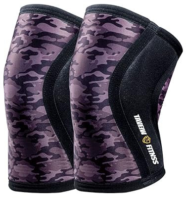 Soporte de compresión de rodilla para sentadillas, levantamiento de pesas y levantamiento de pesas de neopreno de 7 mm (XL)