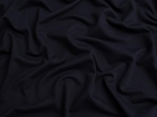 Tejido de punto elástico de rizo francés reciclado liso, azul marino, por metro