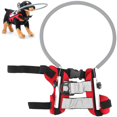 Blindes Hundegeschirr, 8,7 Zoll Blindenhund Geschirr Orientierungshilfe Haustier Leichtes Reflektierendes Anti-Kollision Halsband Geschirre Ringe Leitgerät Sicherheitszubehör für Blinde Hunde Katzen
