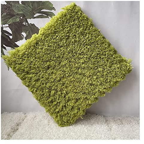 10 Pieces Interlocking Carpet Tiles, Soft Shaggy Plush Foam Mats, Fluffy Area Rugs, Anti-slip Carpet, Play Mat For Home Living Room Bedroom(Color:Green)