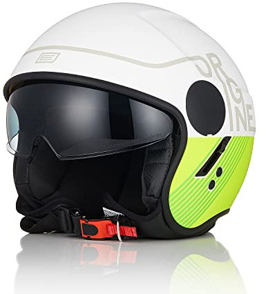 ORIGINE Casque de Moto Jet Casque Scooter avec Visière Homologué ECE 22 - 06