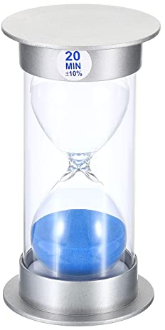 PATIKIL 20 Minuten Sanduhr Sandige Uhr mit Kunststoffabdeckung Blau Sand | Countdown Sandglas, Für Spiele Küche Party begünstigt DIY Dekoration