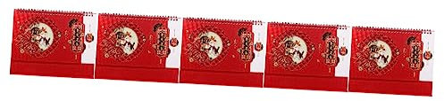 Ciieeo 5 Stück 2023 Tischkalender 2023 12 Monate Standkalender Chinesischer Flip-kalender 2023 Desktop-kalender Für Kaninchenjahre Schreibtischkalender Wohnkultur Papier Mode Büro Planer