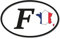 Stickerfreaks Länder Aufkleber 16x10cm Kennzeichen Frankreich mit Kontur/Umriss Digitaldruck KFZ Urlaub Wohnmobil StVO