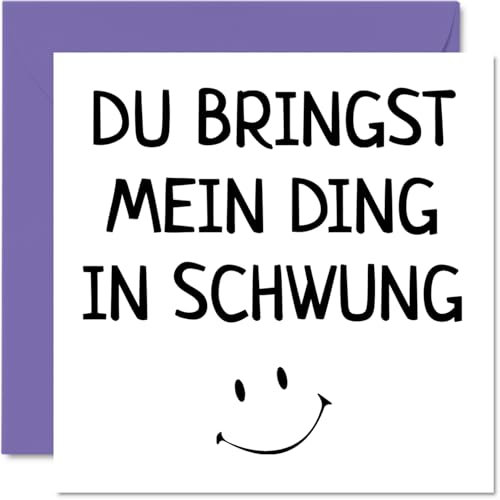 Stuff4 Niedliche Jubiläumskarte für Ehemann, Ehefrau, Freund, Freundin – Ding-Schaukel – lustige Hochzeitstagskarte für Frauen, Männer, Ihn, 145 mm x 145 mm, Grußkarten für Verlobte, Verlobte