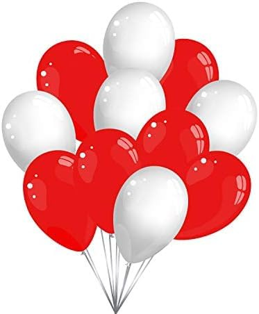 Luftballons rot/weiß - 100% Naturlatex & 100% biologisch abbaubar - Premiumqualität made in EU - Marke twist4 (200 Stück)