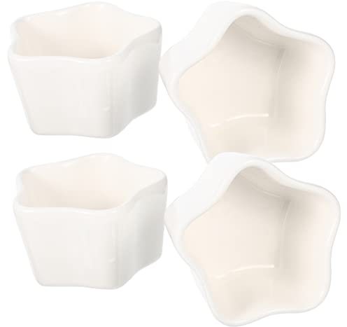 GRIRIW 4stücke Keramik-saucenschalen Stern-form Dip-schalen Kleine Keramikschalen Saucenbehälter Kompakt Leicht Stapelbar Für Vorspeisen Desserts Nüsse