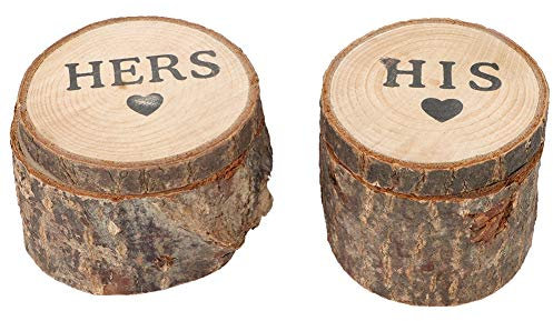 Kcabrtet Eheringhalter, 2 Stück, Retro-Ehering-Box, Behälter, Einzigartiger Ring-Schmuckhalter, Aufbewahrungsbox (Hers&His)