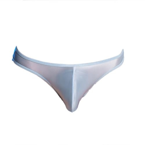 OLIns Men's Sexy Thong Bulge Pouch Low Rise Thongs Underwear Cosplay(Blue,One Size)