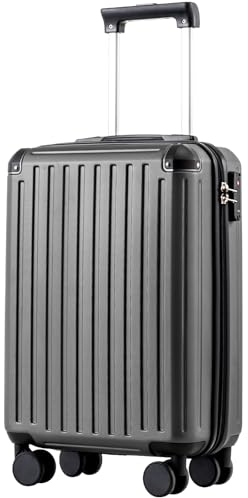 COOLIFE Valigetta da cabina 55 x 35 x 20 cm per Ryanair, bagaglio a mano, valigia rigida con serratura TSA e 4 ruote gemelle, bianco, 55 x 35 x 20cm, Valigetta rigida da viaggio