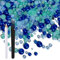 50g Mixed Flat Back Pearl Rhinestones for Crafts DIY Cups Nails Clothes Shoes 3mm-10mm Blue Rhinestones