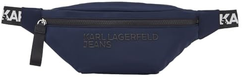KARL LAGERFELD JEANS Women's Essential Nylon BUMBAG, Dark Slate