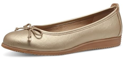 MARCO TOZZI Women's Damen Ballerinas 2-22120-44 Ballet Flat, Gold, 6 UK