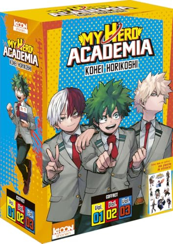 Coffret My Hero Academia vol. 1 à 3: Avec une planche de stickers