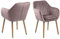 möbelando Armlehnstuhl >Emilia< in Dusty Rose, Stoff - 57x83x61cm (BxHxT)
