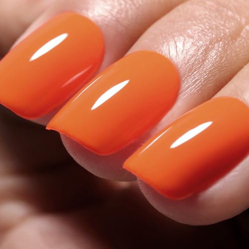 Ozzeal Orange UV Nagellack - Soak Off LED Gel Nail Polish für Maniküre - Starter Set für Salon und DIY Zu Hause - Für Mädchen und Frauen - 15ML
