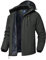 Rdruko Skijacke Herren Winterjacke Snowboardjacke Warme Fleece GefüTtert Winter Jacke Wasserdicht Funktionsjacke Männer Outdoor Wanderjacke mit Kapuze-Dunkelgrau XL