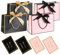 JSTHHTT 4 Stück Geschenktüten, Geschenktaschen mit Schleifenbändern, Geburtstag Geschenktüte mit Henkel, für Geburtstage, Hochzeiten, Babypartys, Partys und Geschenke (Schwarz, Rosa)