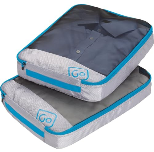 Go Travel Packing Cubes - Koffer-Organizer für Kleidung, 2-teiliges Set | Komprimieren Sie Ihre Kleidung für mehr Platz im Koffer und ordentlicher, atmungsaktiv – Kleidungsstück