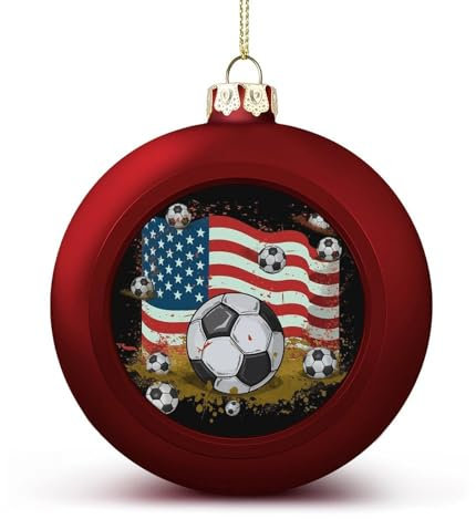 Weihnachtskugeln mit USA-Flagge, Rot, Acryl, Ornamente, Dekoration, Kugeln für Weihnachtsbaum, Hochzeit, Party, hängende Weihnachtsdekoration, Heimdekoration, 4 Stück