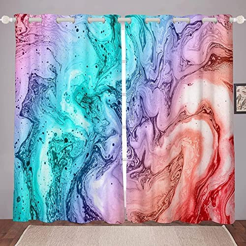 3D-bedruckte Verdunkelungsvorhänge für Jugendzimmer und Wohnzimmer, superweiche Mikrofaser, wärmeisoliert, Geräuschreduzierung, Ösenvorhänge, Heimdekoration, 300 x 280 cm