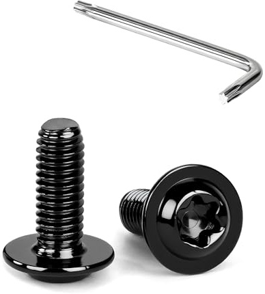 Tunejoy 20 Pièces Vis à Tête Bombée Torx avec Bride Noir M6 x 16 mm Vis à Six Pans Creux en Acier Inoxydable A2 V2A Boulons à Tête Hexagonale avec Clé T30 Filetage Complet