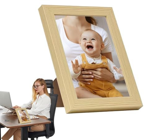 Bilderrahmen 4x6, Collage Bilderrahmen aus Holz zur Wanddekoration | Fotorahmen mit schmaler Kante zur Wandmontage und Halterung für Familienheimdekoration