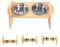 MOXYOY Gamelle Chien Surélevées de 6 Hauteurs Ajustables, Support de Gamelle en Bambou Durable avec 2 Gamelles en Acier Inoxydable, Gamelles Surélevées pour Petits Chiens et Chats