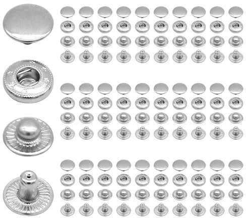 30 Set Druckknöpfe Druckknopf Set Φ15mm Druckknöpfe Nähzubehör Buttons, Retro Snap für Leder Handwerk Jacke Brieftasche Handtasche Kleidung Snaps Taste Druckknöpfe 12.5mm