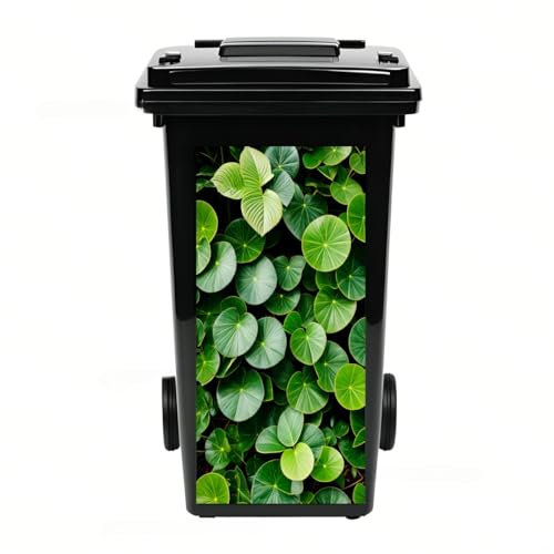 TGBYHU Green Plants Leaves Dustbin Stickers, PVC Waterproof Decal, Eco-Friendly Decorative Decals For Outdoor Use Wheelie Bin Stickers