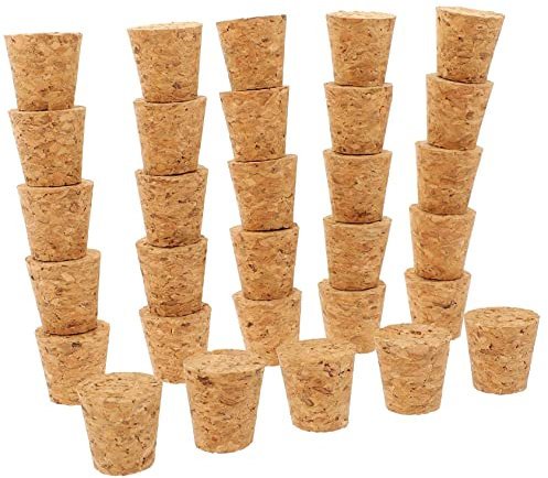 Homoyoyo 30stücke Teiliges Kegelförmiges Naturkorken Flaschenverschluss Für Glasflaschen Dicht Aromadicht Für Wein Bier Spirituosen Diy Basteln in Haushalt Bar Restaurant