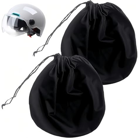 CATOR Confezione da 2 borse universali per casco, borsa per casco da moto in peluche 43 x 47 cm con coulisse, borsa per casco,zaino per casco da moto, borsa sportiva impermeabile e portatile