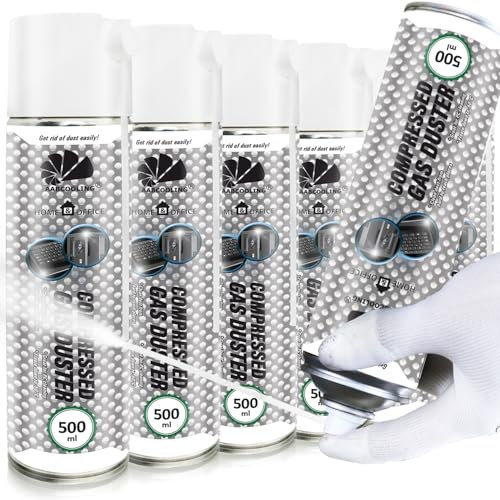 AABCOOLING Bombe Froid, Sprays nettoyants pour moteur Home&Office Gas Duster 500ml - 6 Pièces - Préparation pour le Nettoyage et la Congélation, Bombe air froid Freeze, Bombe de Froid, Auto et Moto