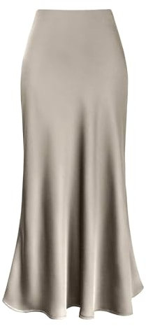 Jupe Satin Femme Taille Haute- Jupe Mi Longue Décontractée Et Élégants Slim Sexy De Soirée Cocktail Longue Plissée Couleur Unie Fluide Léger Comfortable Tempérament Tendance pour Le Banquet
