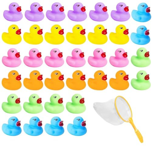 Pool Toys, Bath Toys, Rubber Ducks, Water Toys, Pool Toys For Toddlers Age 1-5, With 36 Ducks + 1 Net Kids Yellow Rubber Duck Toys Summer Fun Paddling Pool Games Bathtub Play For Boys And Girls