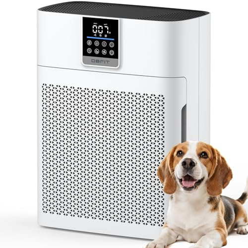 Purificadores de aire para el hogar, habitación grande de hasta 2180 pies cuadrados, purificador de aire DBFIT HEPA con prefiltro de nailon lavable, sensor de calidad del aire PM2.5, limpiador de aire