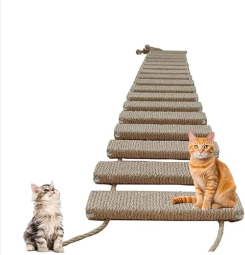 YRSM-MR Katzenleiterbrücke für Wand, Sisalseil Klettergerüst, Haustiermöbel für Kätzchen und Katzen,Kratzbaum, Treppe, Spielzeug, Katzenbaumturm