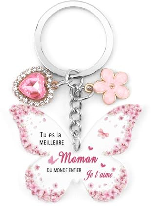 Cadeau Maman Noel Acrylique Porte Clef Idée Cadeau Maman Anniversaire Noel Fete Des Meres Cadeaux Mere Mère Noël Retraite Remerciement Saint Valentin Fête Des Mères Porte Clé Cadeaux Femme Original