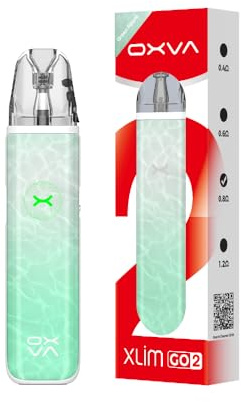 OXVA XLIM Go 2 Green Ripple – Pod Kit E‑Zigarette mit 1500 mAh Akku, 3 ml Pod, 30 W Leistung, USB‑C Fast Charging – für MTL & RDL, Top-Fill & Airflow Slider