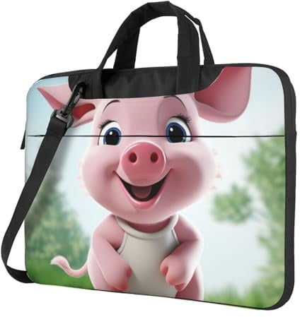 BYPPJGH Laptop-Umhängetasche für Damen und Herren, Aktentasche, Kuriertasche, mit Tragegriff, wasserdicht, Pink, Schwarz , 13 inch
