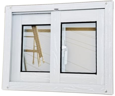 Horizontal Verschiebbare Aluminiumfenster Mit Sicherheitsglas und Insektenschutzgitter,Ideal for Den Austausch Von Kellerfenstern in Ferienhäusern Wohnhäusern(100x100cm/39x39in)