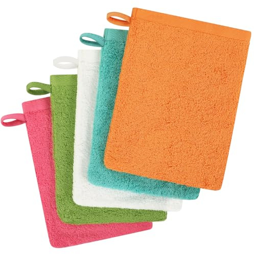 COZYMIRE Waschlappen Baumwolle 15x21cm Waschhandschuh Set Weich Saugfähig | Waschhandschuh Baumwolle Weich Wasseraufnahme Frottee für Gesichtsreinigung & Empfindliche Haut