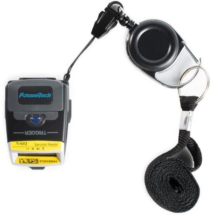 Posunitech NS02 Wearable kabelloser Bluetooth 2D-Barcode-Scanner, IP65