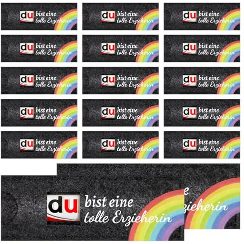 PIAKAZIQA Abschiedsgeschenke Erzieherin, 15er Schokolade Verpackung Hülle Filz, Du Bist Eine Tolle Ergieherin Schokoriegel Geschenktüten, Kleine Dankeschön Geschenke für Lehrerin Erzieher Tagesmutter