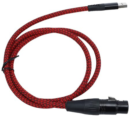 CCYLEZ XLR-auf-USB-Kabel, USB-Mikrofon-Adapter, Weiblicher Mic-Link-Konverter, HiFi-Sound für Mikrofon, Karaoke, Singen, Lautsprecher, Mischpult (1m)