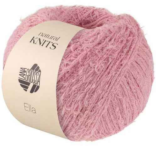 LANA GROSSA Ella | Flauscheffektgarn aus 100% Baumwolle | Handstrickgarn aus 100% Baumwolle | 50g Wolle zum Stricken & Häkeln | 130m FB 9