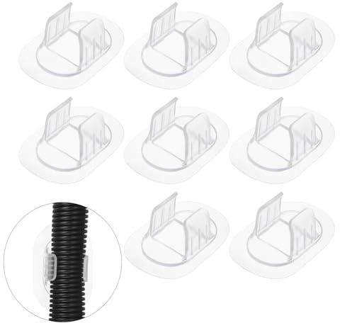 QUARKZMAN 8 Stück Waschmaschinen-Abflussschlauchhalter (Passt Für 22-28 mm Außendurchmesser Schlauch) - Selbstklebende Bohrfreie Befestigungsklammer Halterung, Transparent
